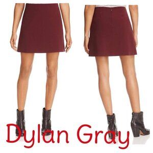 DYLAN GRAY Mini A-Line Skirt crepe burgundy Bloomingdale's stretch